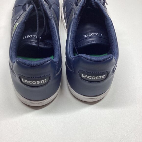 Lacoste Men’s Europa LCR Navy & White Synthetic Leather Sneakers Size 13 - Picture 6 of 12